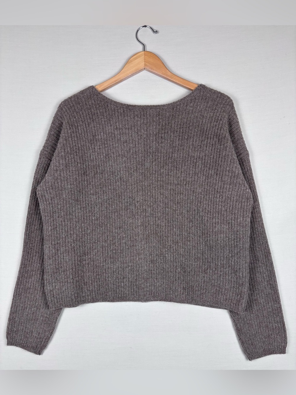 Quince 100% Yak Soft Rib Cardigan Heather Brown NWT Large Sweater - Picture 3 of 6